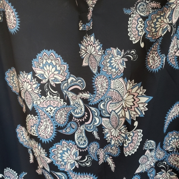 Jasmine & Juliana Paisley Print Long Sleeve Popover Blouse Size Medium - Picture 3 of 7